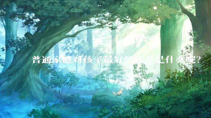 普通家庭对孩子最好的托举是什么呢？